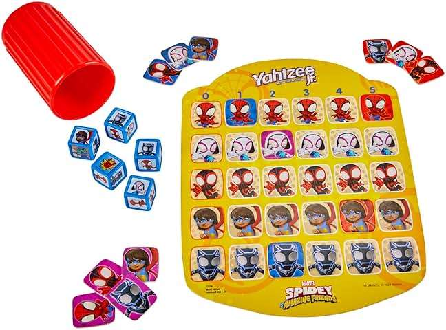 Hasbro Gaming Spidey and His Amazing Friends Yahtzee Jr.Marvel Edition Board Game for Kids, Ages 4 and Up (Amazon Exclusive) - Image 5