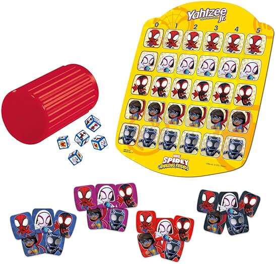 Hasbro Gaming Spidey and His Amazing Friends Yahtzee Jr.Marvel Edition Board Game for Kids, Ages 4 and Up (Amazon Exclusive) - Image 9