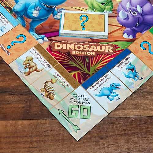 Hasbro Gaming Monopoly Junior Dinosaur Edition Game | Kids Board Games with Dino-Themed Toy Tokens | 2-4 Players for Boys & Girls | Ages 5+ (Amazon Exclusive) - Image 3