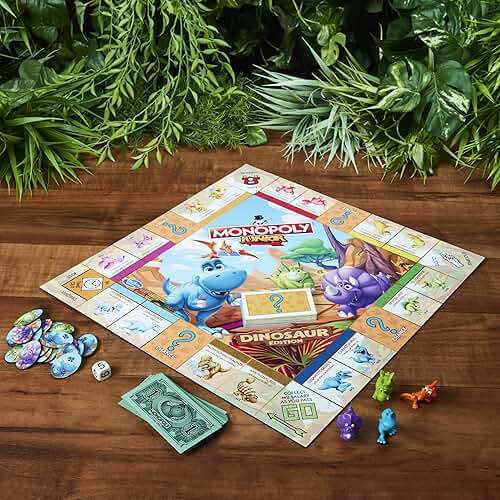 Hasbro Gaming Monopoly Junior Dinosaur Edition Game | Kids Board Games with Dino-Themed Toy Tokens | 2-4 Players for Boys & Girls | Ages 5+ (Amazon Exclusive) - Image 4