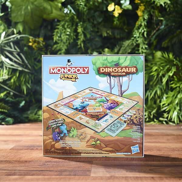 Hasbro Gaming Monopoly Junior Dinosaur Edition Game | Kids Board Games with Dino-Themed Toy Tokens | 2-4 Players for Boys & Girls | Ages 5+ (Amazon Exclusive) - Image 6