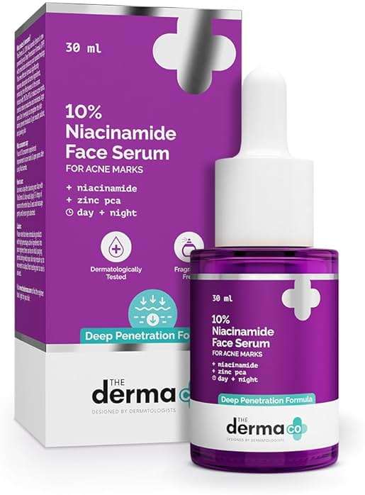 The Derma Co 10% Niacinamide Serum with 2% Zinc, Powered by Deep Penetration Formula Fades Acne Marks, Controls Oil & Reduces Dark Spots 30 ml - Image 1
