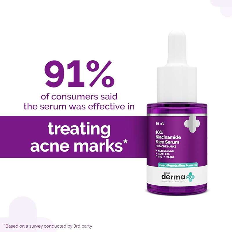 The Derma Co 10% Niacinamide Serum with 2% Zinc, Powered by Deep Penetration Formula Fades Acne Marks, Controls Oil & Reduces Dark Spots 30 ml - Image 5