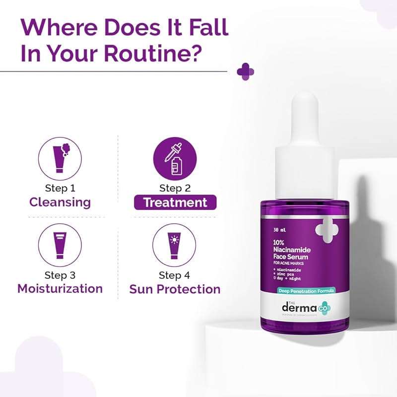 The Derma Co 10% Niacinamide Serum with 2% Zinc, Powered by Deep Penetration Formula Fades Acne Marks, Controls Oil & Reduces Dark Spots 30 ml - Image 6