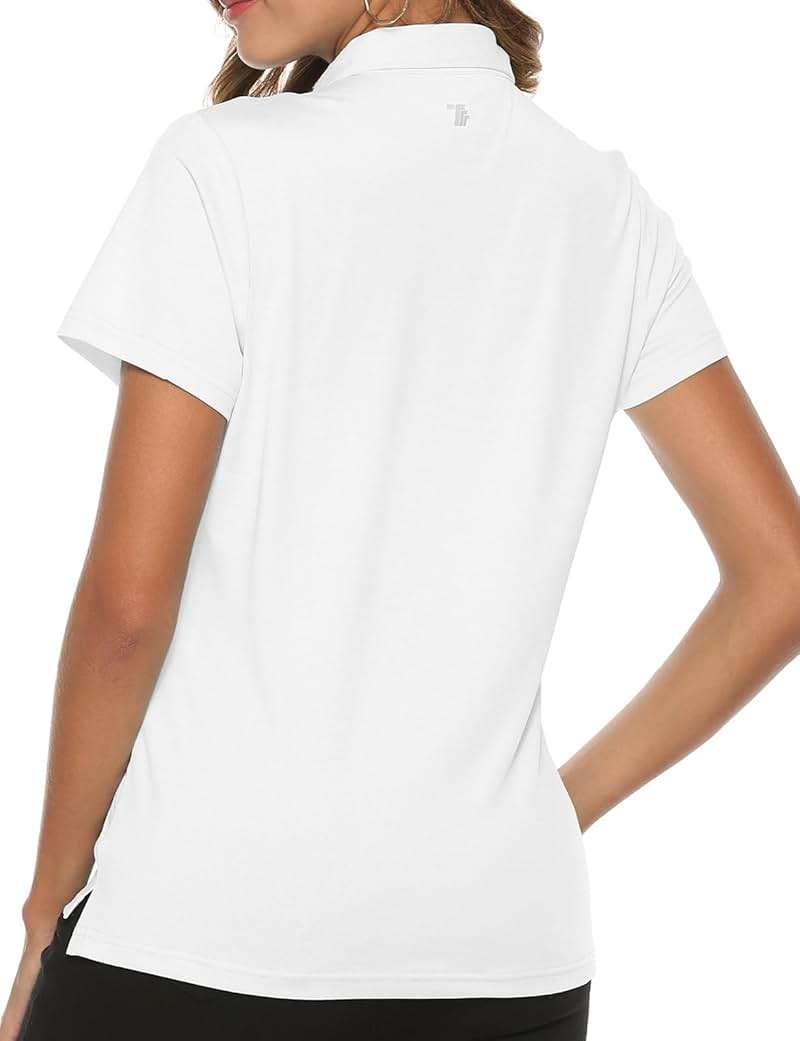 TBMPOY Women's Golf Polo Short Sleeve Shirts Lightweight Moisture Wicking Collared T Shirt Quick Dry 4-Button - Image 3