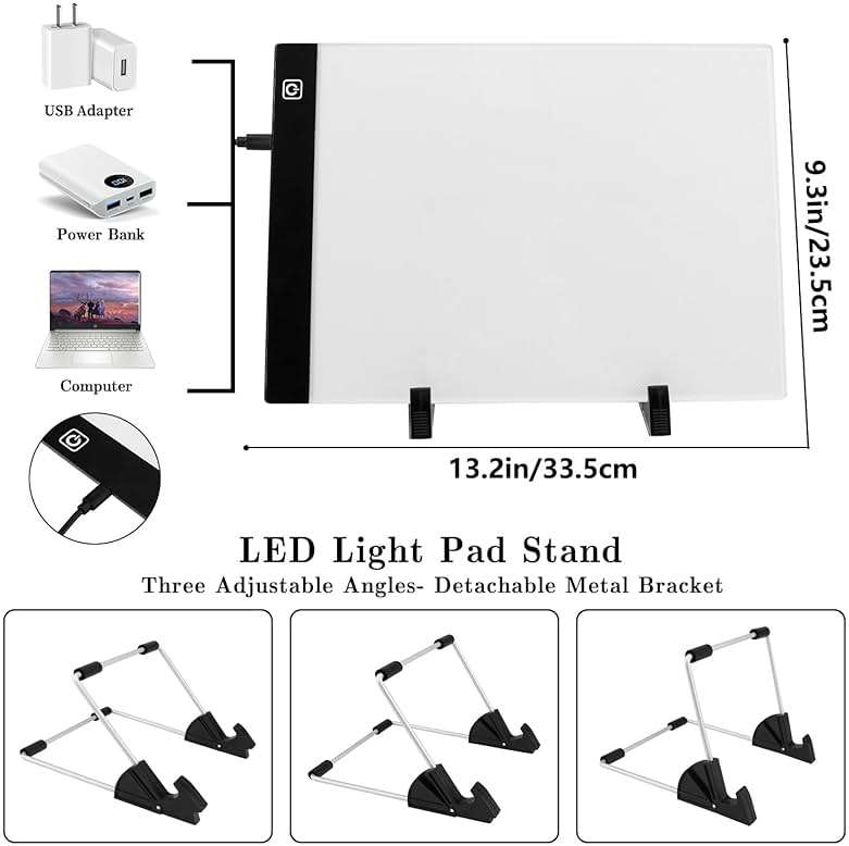Ratukall 183PCS A4 Diamond Painting Light Pad Kit, Light Board for Diamond Painting Accessories, Tracing Light Box with 5D Painting Tools Set for Full Drill & Partial Drill Art - Image 2