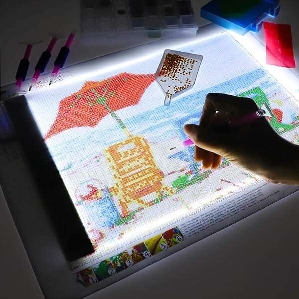 Ratukall 183PCS A4 Diamond Painting Light Pad Kit, Light Board for Diamond Painting Accessories, Tracing Light Box with 5D Painting Tools Set for Full Drill & Partial Drill Art - Image 4