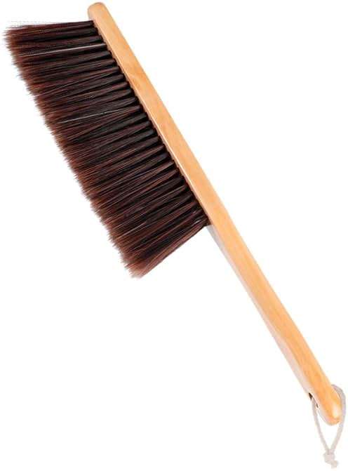 Hand Broom, Dust Brush, Horse Hair Brush with Wood Handle, Duster for Counter, Bench, Car, Furniture, Bed, Woodworking Cleaning - Image 1