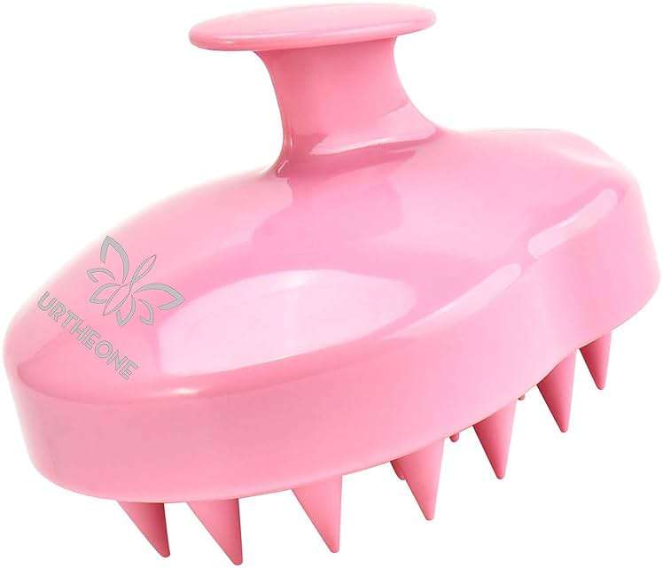 URTHEONE Soft Silicone Hair Scalp Massager Shampoo Brush for Wet Dry Oily Curly Straight Thick Thin Rough Long Short Natural Men Women Kids Pets Hair Care Tools（Pink - Image 1