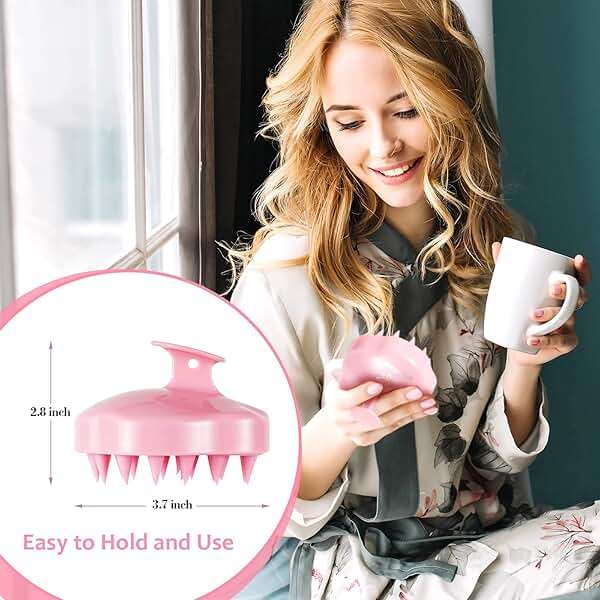 URTHEONE Soft Silicone Hair Scalp Massager Shampoo Brush for Wet Dry Oily Curly Straight Thick Thin Rough Long Short Natural Men Women Kids Pets Hair Care Tools（Pink - Image 6