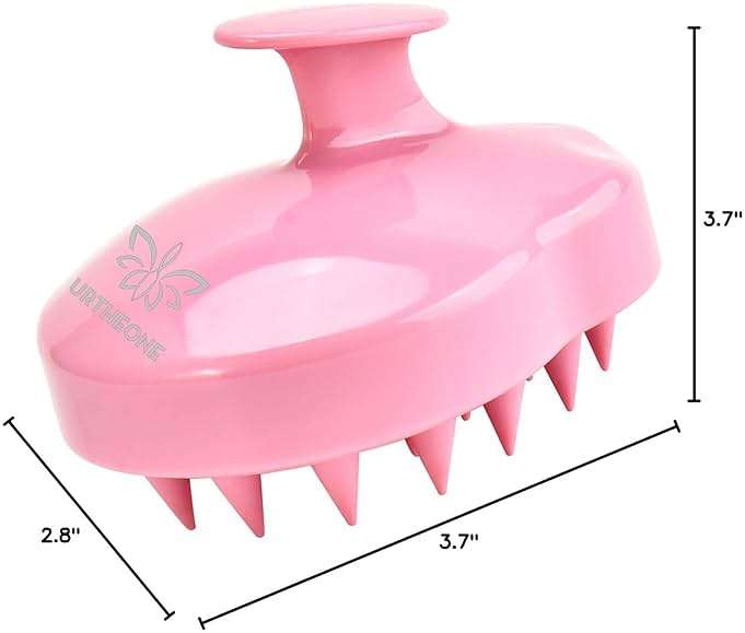 URTHEONE Soft Silicone Hair Scalp Massager Shampoo Brush for Wet Dry Oily Curly Straight Thick Thin Rough Long Short Natural Men Women Kids Pets Hair Care Tools（Pink - Image 8