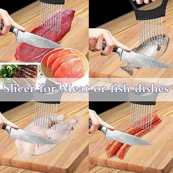 Stainless Steel Onion Holder for Slicing,Onion Slicer Holder,Onion Cutter for Slicing of Onions,Tomatoes,Avocados,Eggs and Other Vegetables,KItchen Utensils - Image 4