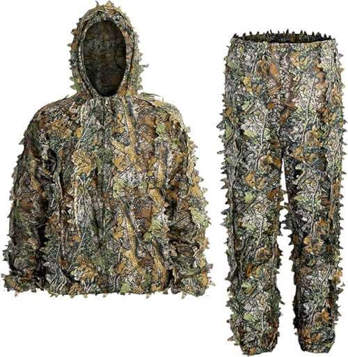 SCYLFEHDP Ghillie Suit, 3D Leafy Ghillie Suit and Camo Suit, Ghillie Suit for Men, Camouflage Suits, Turkey Hunting, Lightweight Gear Hunting Clothes for Outdoor Woodland and Halloween. - Image 1