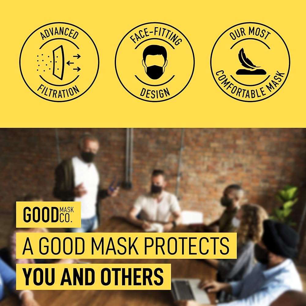 Good Mask Co. Good Comfort KN95 Face Mask, Disposable KN95 Face Mask, Folding, Filter Efficiency 95%, Comfortable Face Masks, Bulk Face Masks (10 Pack of Masks, Black) - Image 3