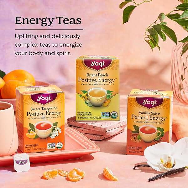 Yogi Energy Variety (3 Pack) Organic Sampler & Tea Gift Set – Contains Caffeine – 48 Tea Bags - Image 5