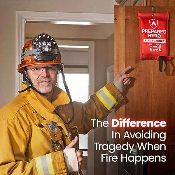Prepared Hero Emergency Fire Blanket - 2 Pack - Fire Suppression for Kitchen, 39” x 39” Fiberglass Fire Blanket for Home - Image 2