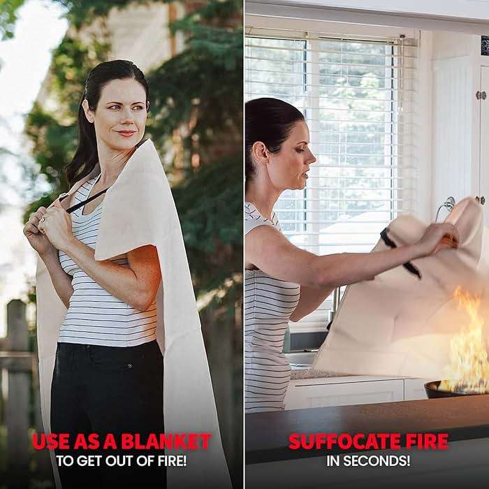 Prepared Hero Emergency Fire Blanket - 2 Pack - Fire Suppression for Kitchen, 39” x 39” Fiberglass Fire Blanket for Home - Image 8