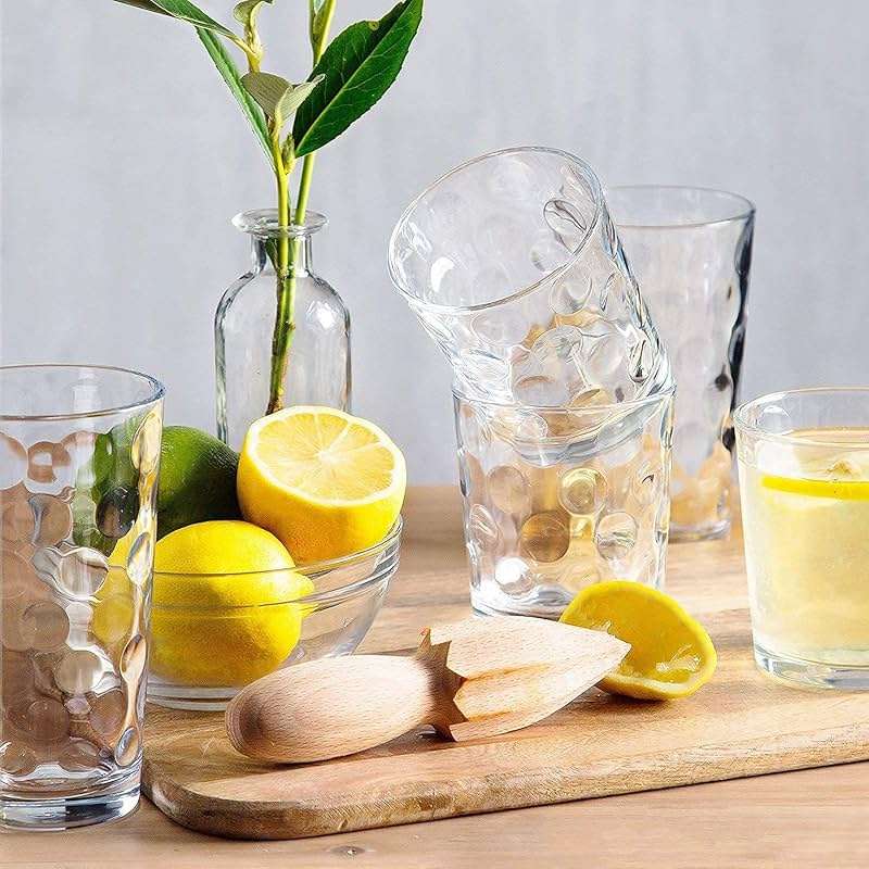 Home Essentials & Beyond Glassware Drinking Glasses Set Of 8 4 Highball (17 oz.) Kitchen Glasses | 4 (13 oz.) Rocks Glass Cups for Water, Juice and Cocktails. - Image 8