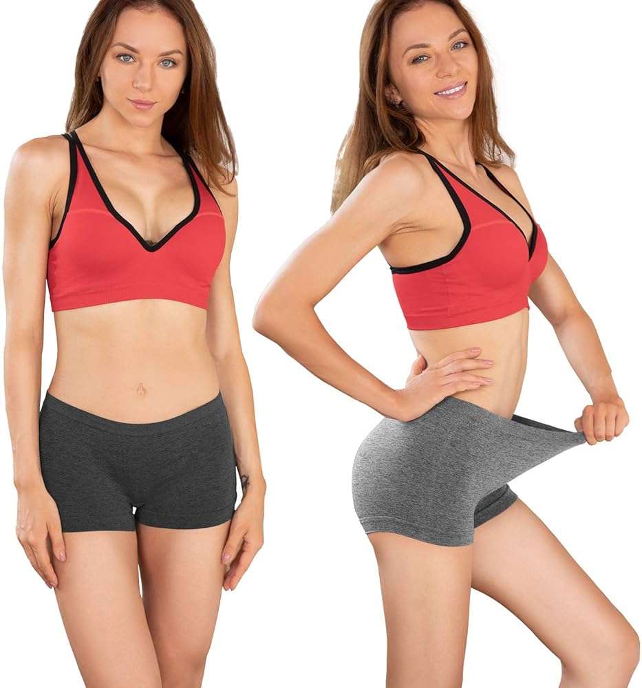 LALESTE Women's Boyshort Underwear Full Coverage Seamless Panties Soft Stretch Boxer Briefs 5 Packs - Image 2