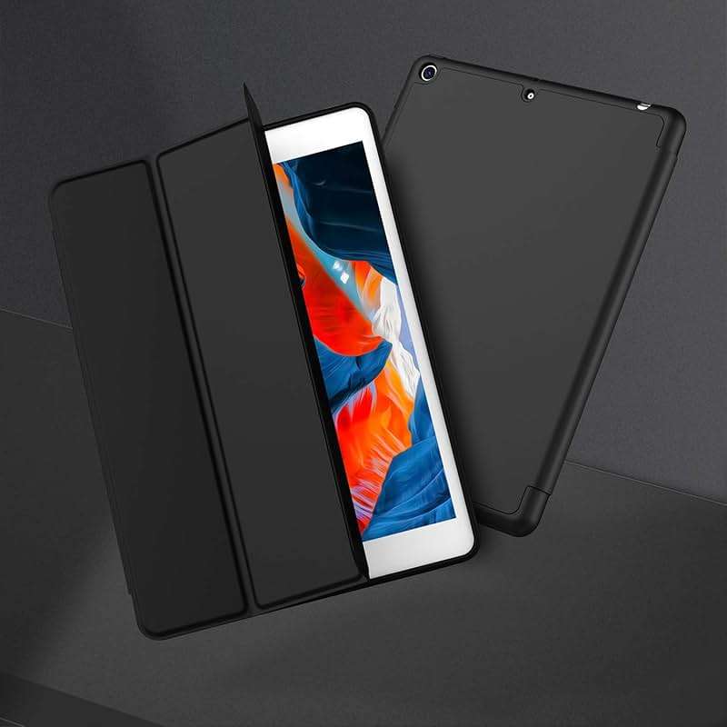 iMieet iPad 9th Generation Case 2021/iPad 8th Generation Case 2020 10.2 Inch with Pencil Holder, iPad 7th Gen 2019 Case with Soft Baby Skin Silicone Back, Auto Wake/Sleep Cover (Black) - Image 6