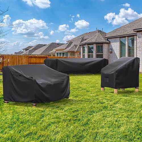BROSYDA Patio Furniture Covers, Heavy Duty Outdoor Furniture Cover Waterproof, Sectional Sofa Set Covers Table and Chair Set Cover 108" L × 82" W × 28" H - Image 2