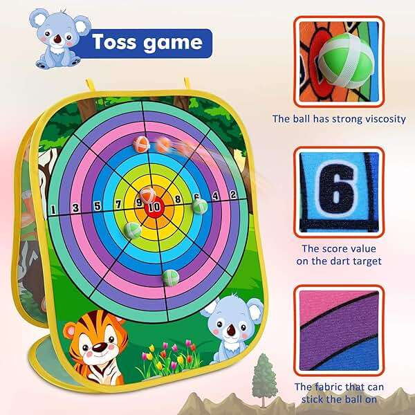 Animal Bean Bag Toss Game Toy Outdoor Toss Game, Family Party Party Supplies for Kids, Gift for Boys Birthday or Christmas for Toddlers Ages 3 4 5 6 Year Old - Image 3
