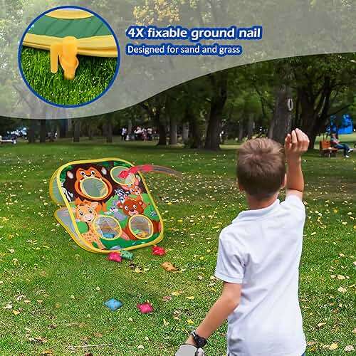 Animal Bean Bag Toss Game Toy Outdoor Toss Game, Family Party Party Supplies for Kids, Gift for Boys Birthday or Christmas for Toddlers Ages 3 4 5 6 Year Old - Image 6