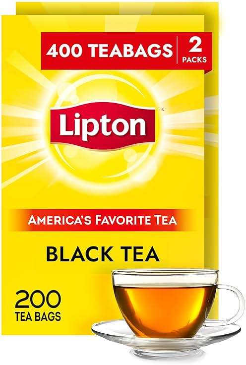 Lipton Black Tea Bags, Hot or Iced, Black tea with Caffeine, 400 Total Bags (200ct - Pack of 2) - Image 1