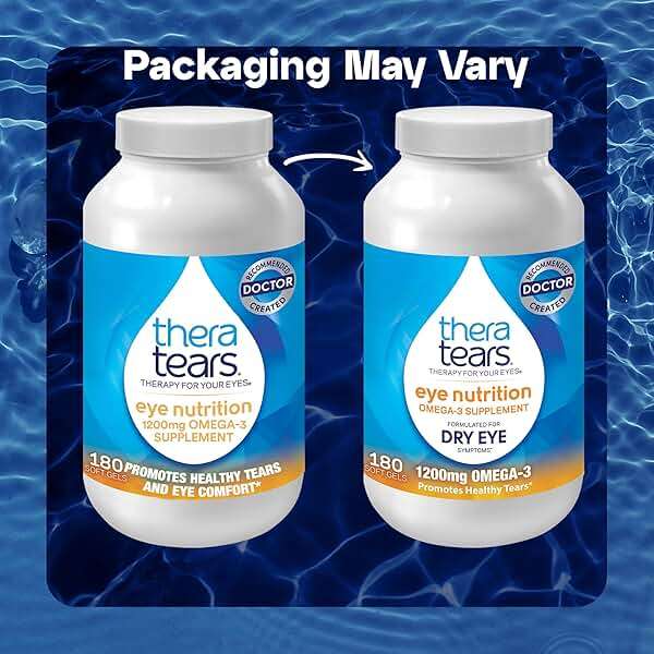 TheraTears Omega 3 Supplement for Eye Care, 1200mg Fish Oil and Organic Flaxseed Oil with Vitamin E, 180 Count - Image 3
