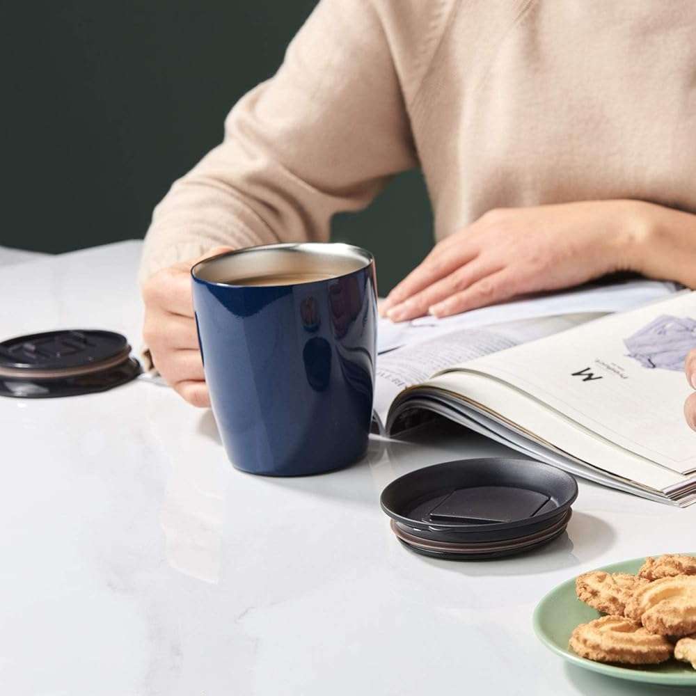 PARACITY Insulated Coffee Mug Stainless Steel Coffee Mug with Lid Handle Double Wall Vacuum Travel Mug Camping Tumbler Cup Men Women 12 oz (Blue) - Image 7