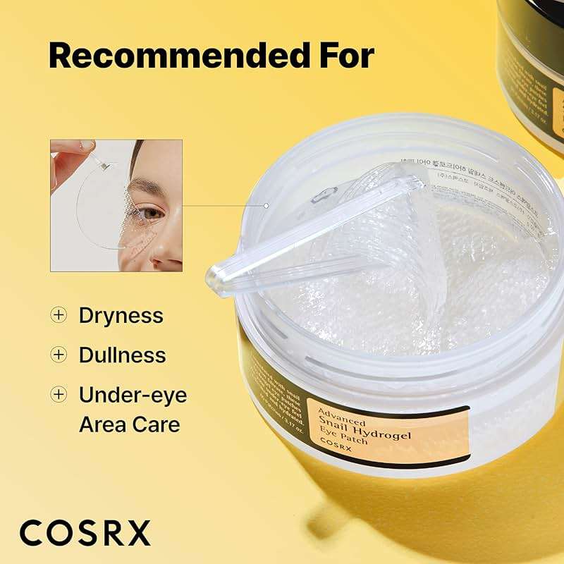 COSRX Advanced Snail Mucin Hydrogel Eye Patch for Fine Lines & Dry Under Eyes, Gel Serum Mask, Hydrating Under Eye Patches (60), Snail Eye Patches, Korean Skin Care - Image 4