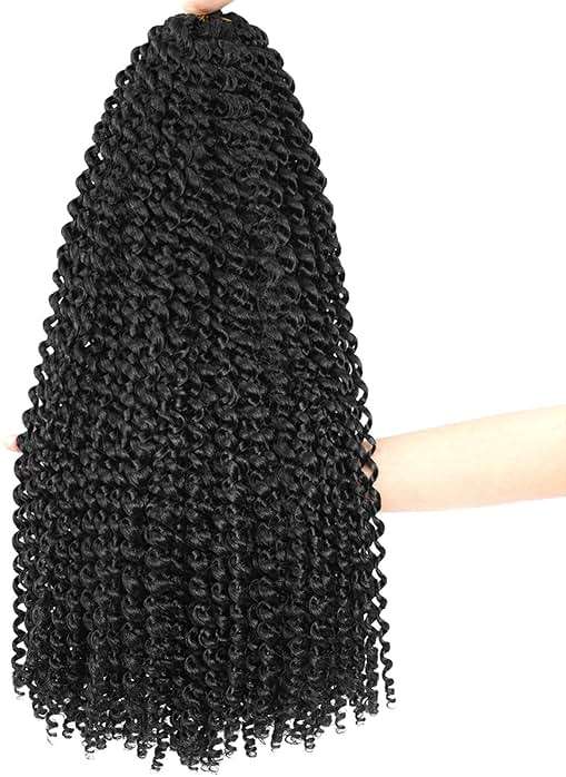 Alrence Passion Twist Hair 24 Inch 8 Packs Water Wave Crochet Hair Curly Braiding Hair For Butterfly Locs Long Bohe Crochet Braids (24 Inch (Pack of 8), 1B#) - Image 5