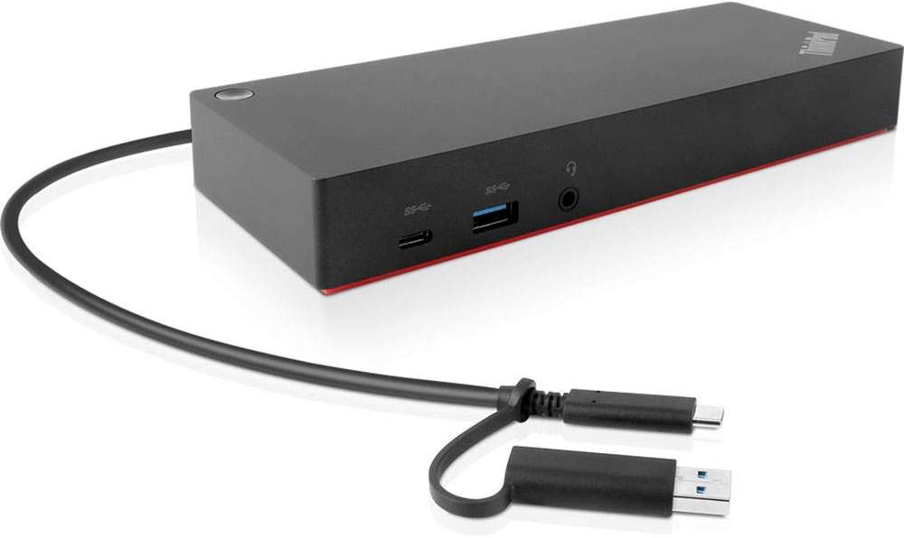 Lenovo ThinkPad Hybrid USB-C Dock US (40AF0135US) with USB Type-A Adapter + ZoomSpeed HDMI Cable (with Ethernet) + Starter Bundle - Image 2