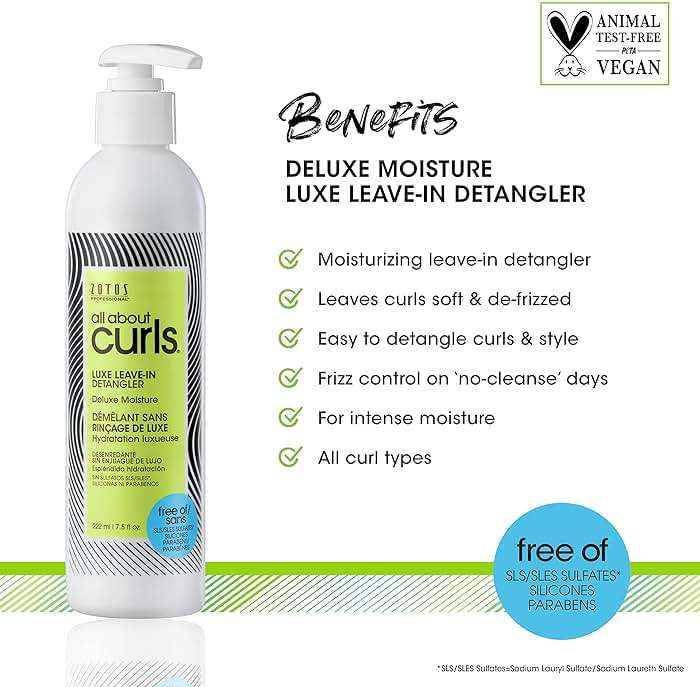 ALL ABOUT CURLS Luxe Leave-In Detangler | For Curly Hair Styling | Detangle, Moisturize, De-Frizz | Reduce Frizz & Softens | Deluxe Moisture | Vegan & Cruelty Free | Sulfate & Paraben Free - Image 2