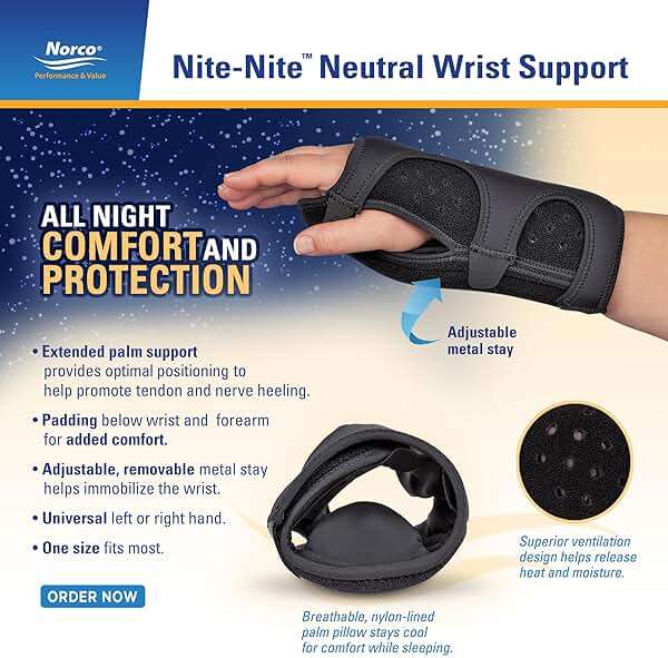 North Coast Medical Norco Nite-Nite Neutral Wrist Support - All Night Comfort & Protection - Image 3