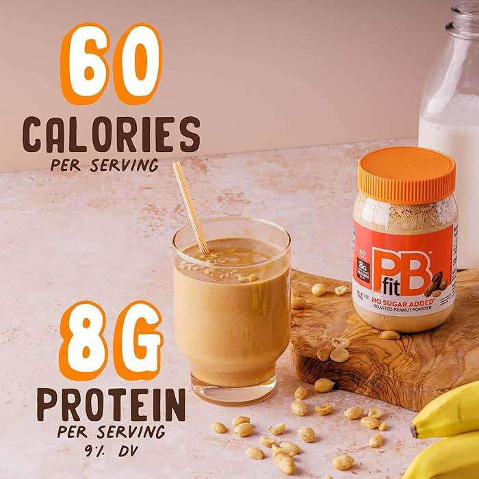 PBfit 7 Ounce No Sugar Added Peanut Butter Powder, Powdered Peanut Butter Spread from Real Roasted Peanuts, 8g Protein, Made with Allulose and Monk Fruit (Pack of 1) - Image 3