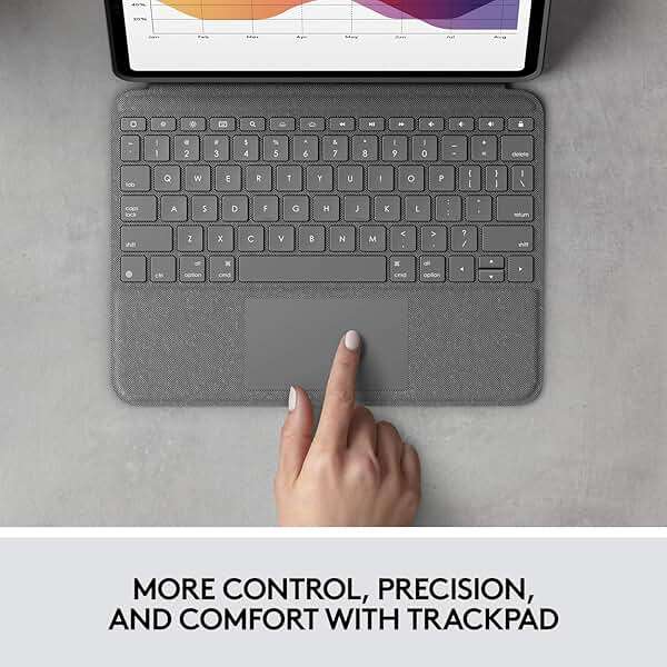 Logitech Folio Touch iPad Keyboard Case with Trackpad and Smart Connector for iPad Air 11-inch (M2 & M3), iPad Air (4th & 5th gen) – Graphite - Image 3