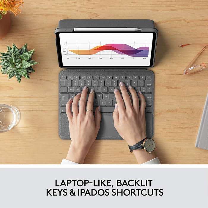 Logitech Folio Touch iPad Keyboard Case with Trackpad and Smart Connector for iPad Air 11-inch (M2 & M3), iPad Air (4th & 5th gen) – Graphite - Image 4