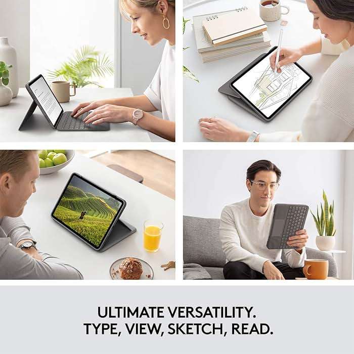 Logitech Folio Touch iPad Keyboard Case with Trackpad and Smart Connector for iPad Air 11-inch (M2 & M3), iPad Air (4th & 5th gen) – Graphite - Image 5