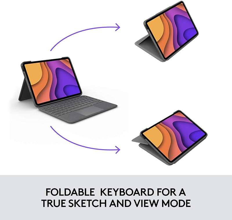 Logitech Folio Touch iPad Keyboard Case with Trackpad and Smart Connector for iPad Air 11-inch (M2 & M3), iPad Air (4th & 5th gen) – Graphite - Image 7
