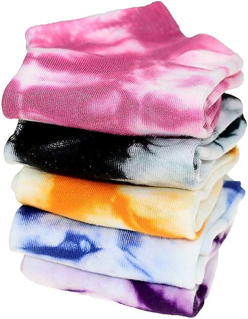 Manimepe 5 Pairs Women's Cotton Tie Dye Ankle Socks - Low Cut Novelty No Show Socks - Image 4