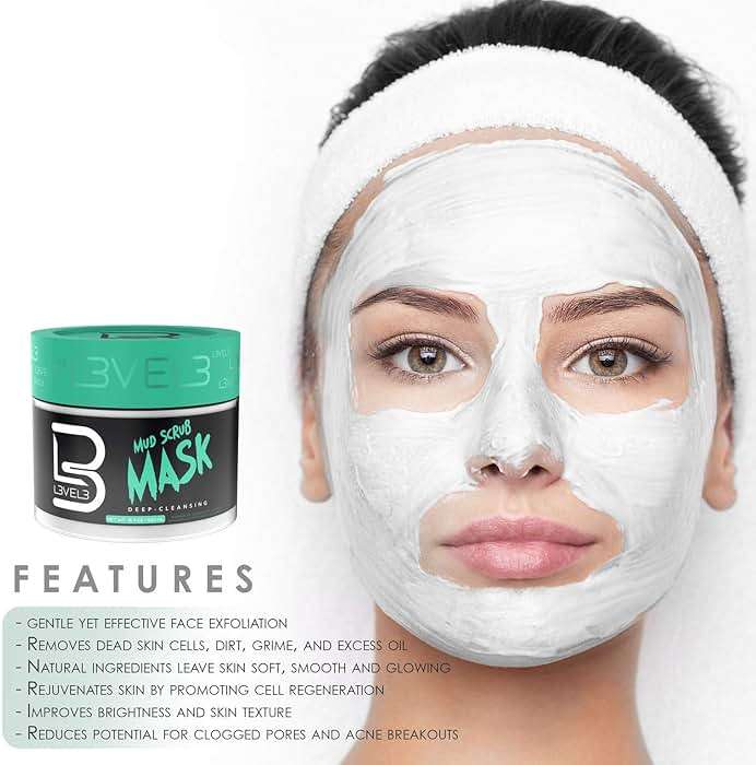 L3 Mud Facial Scrub - Reduces Acne - Gentle and Effective Exfoliation - Reduces Clogged Pores - Image 3