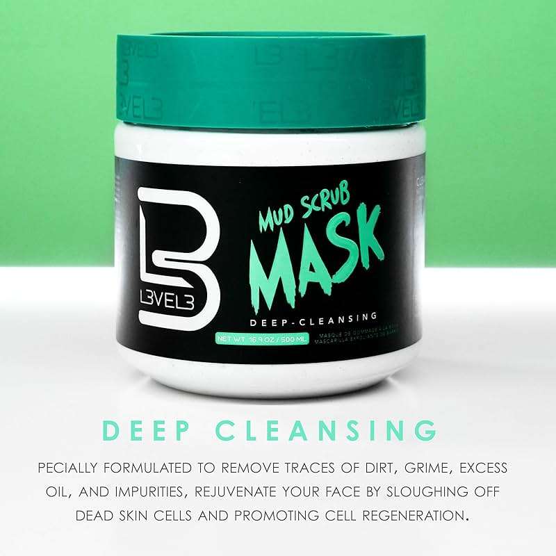 L3 Mud Facial Scrub - Reduces Acne - Gentle and Effective Exfoliation - Reduces Clogged Pores - Image 4