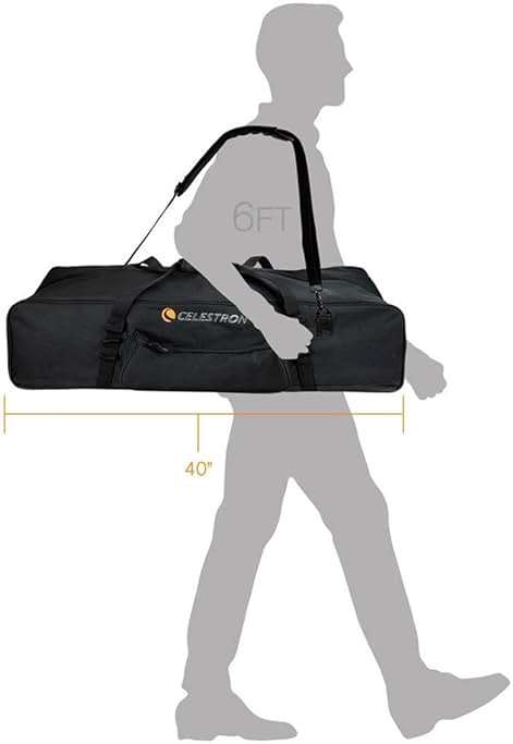 Celestron 94025 40” Full Kit Telescope Bag – Storage & Carry Case for Telescope, Mount, Tripod and Accessories with Configurable Padded Internal Walls and Bonus Accessory Bag, Black - Image 9