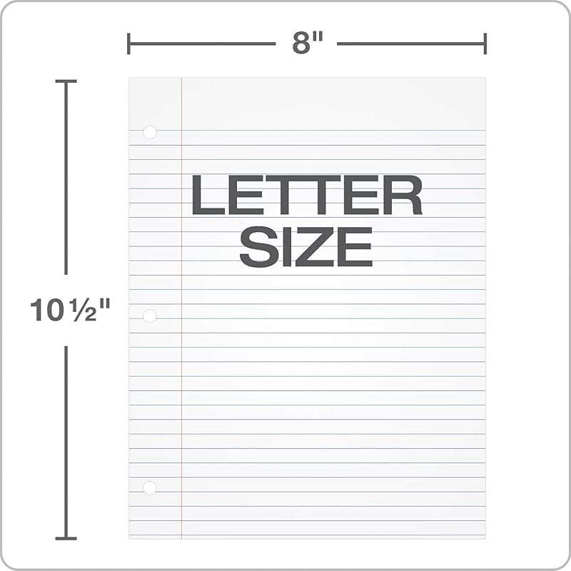 Oxford Filler Paper, 8 x 10-1/2 Inch Wide Ruled Paper, 3 Hole Punch, Loose Leaf Notebook Paper for 3 Ring Binders, 500 sheets (62330), white - Image 3