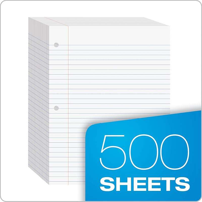 Oxford Filler Paper, 8 x 10-1/2 Inch Wide Ruled Paper, 3 Hole Punch, Loose Leaf Notebook Paper for 3 Ring Binders, 500 sheets (62330), white - Image 4