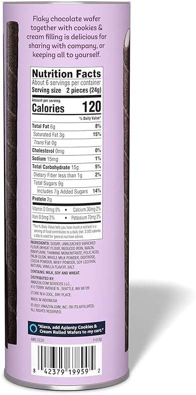 Amazon Brand - Aplenty, Cookies & Cream Rolled Wafers, 5 oz - Image 2
