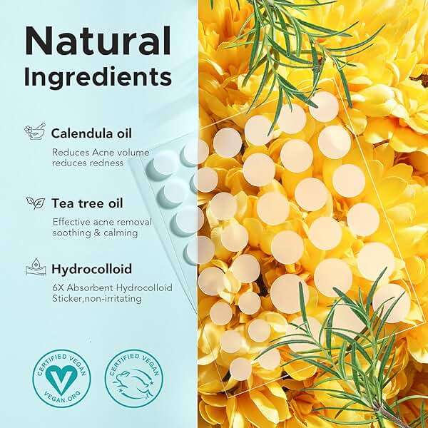 TKTK Pimple Patch Acne Patch, 4 Sizes 280 Patches Acne Absorbing Cover Patch, Hydrocolloid Invisible Acne Patches For Face Zit Patch Acne Dots Tea Tree, Calendula Oil - 2 Pack - Image 3