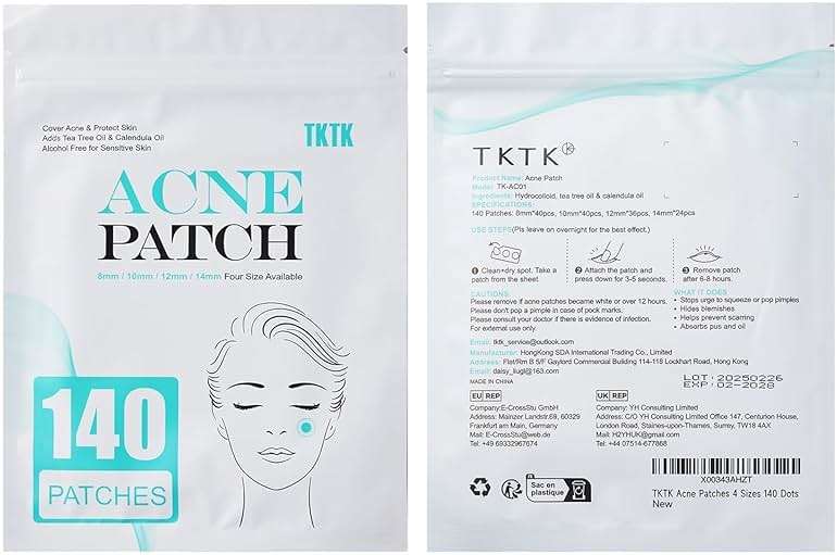TKTK Pimple Patch Acne Patch, 4 Sizes 280 Patches Acne Absorbing Cover Patch, Hydrocolloid Invisible Acne Patches For Face Zit Patch Acne Dots Tea Tree, Calendula Oil - 2 Pack - Image 7