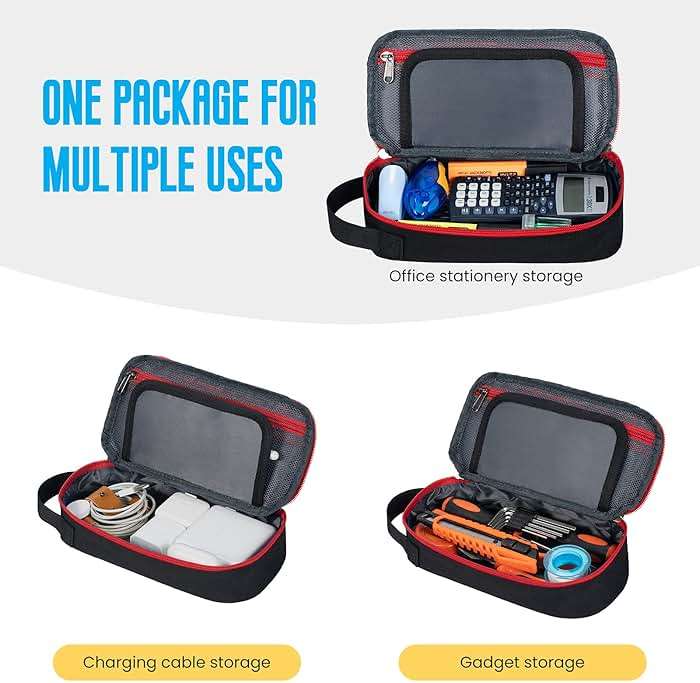 ECHSRT Large Pencil Case, Aesthetic Pen Pouch with Big Capacity, Minimalist Portable Stationery Bag with Handle for Office Organizer Aesthetic Pencil Cases - Image 7